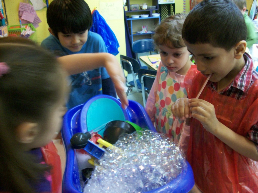 blowing bubbles